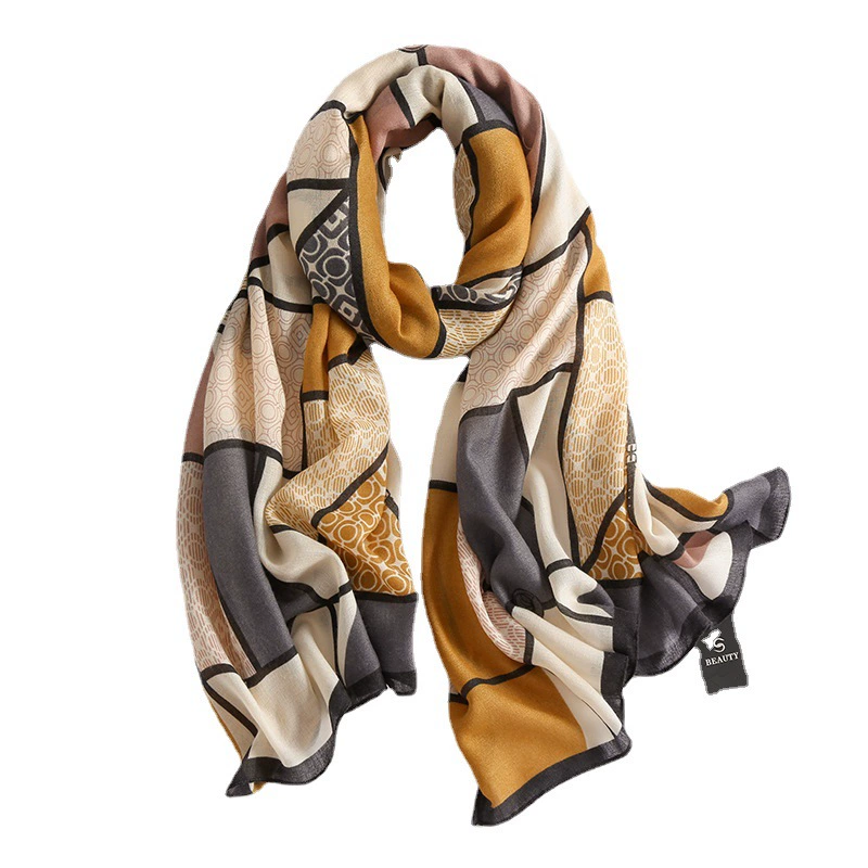 Plaid Cotton Linen Winter Scarf view 5