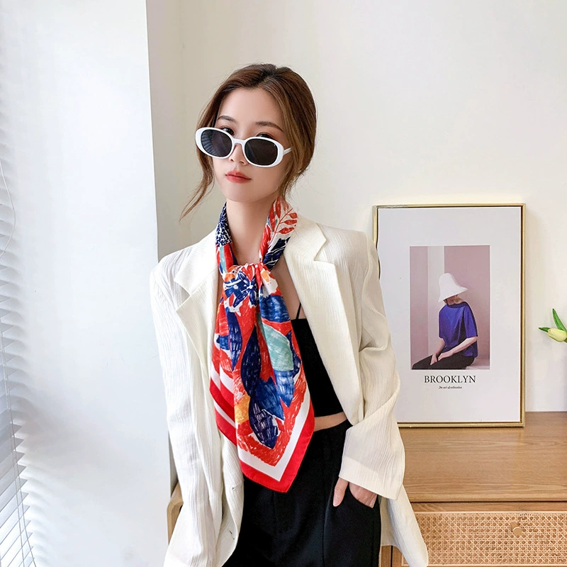 Ink Print Silk Square Scarf view 2