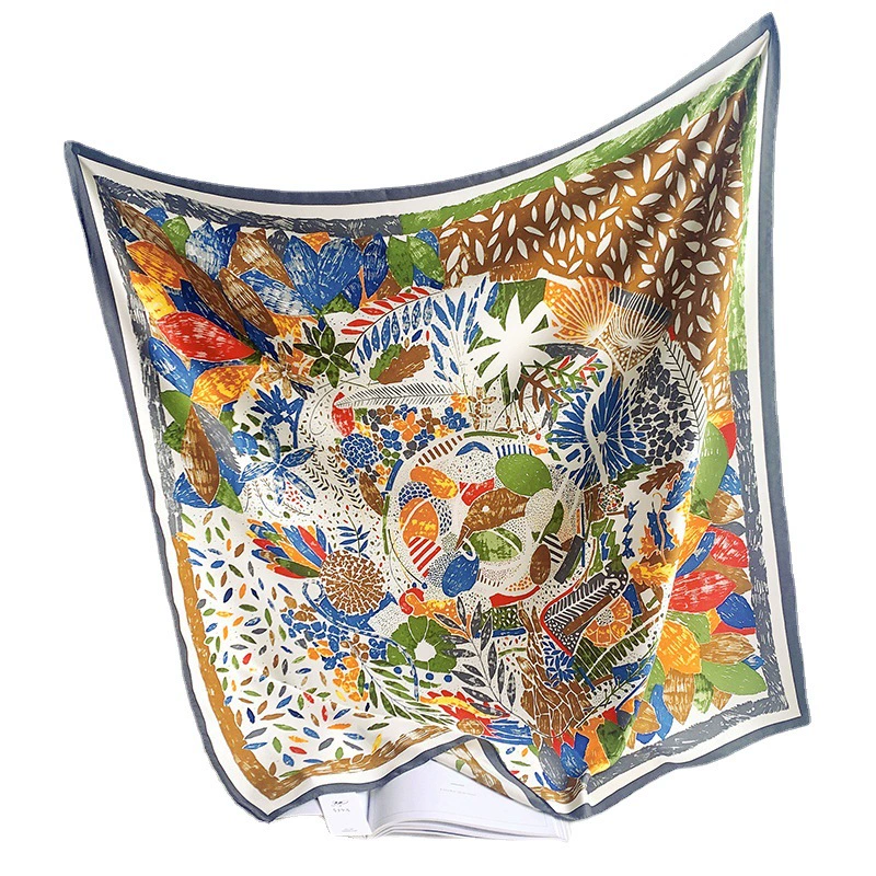 Ink Print Silk Square Scarf view 5