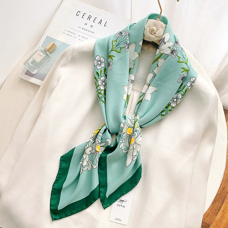 Ink Print Silk Square Scarf view 9