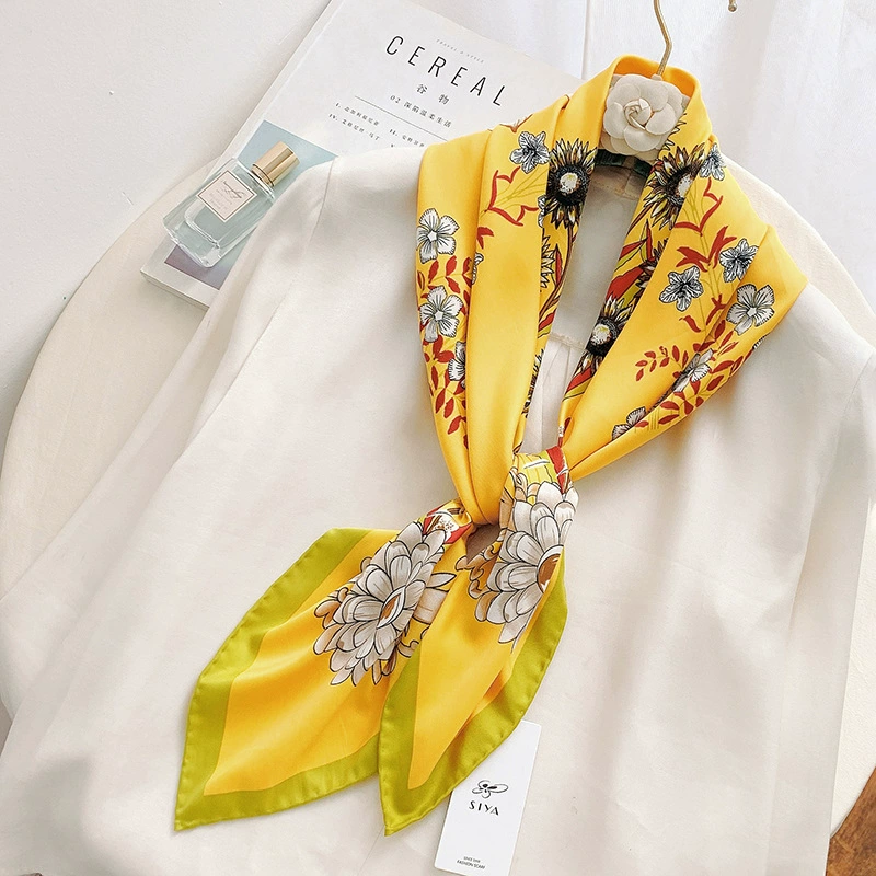 Ink Print Silk Square Scarf view 12