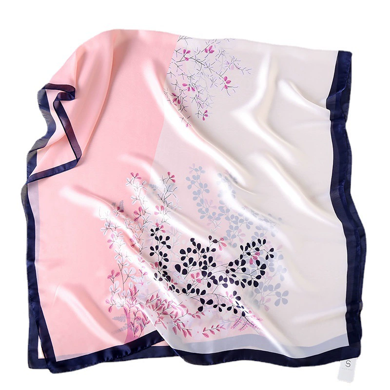 Foulard long imprimé floral aspect soie view 5