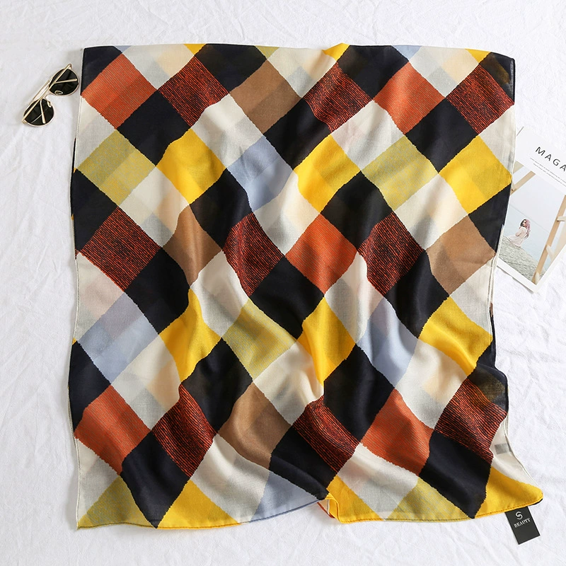 Colorful Checkered Summer Beach Scarf Wrap view 2