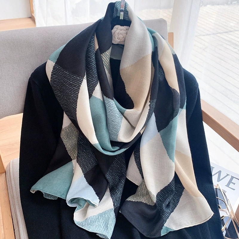 Colorful Checkered Summer Beach Scarf Wrap view 3