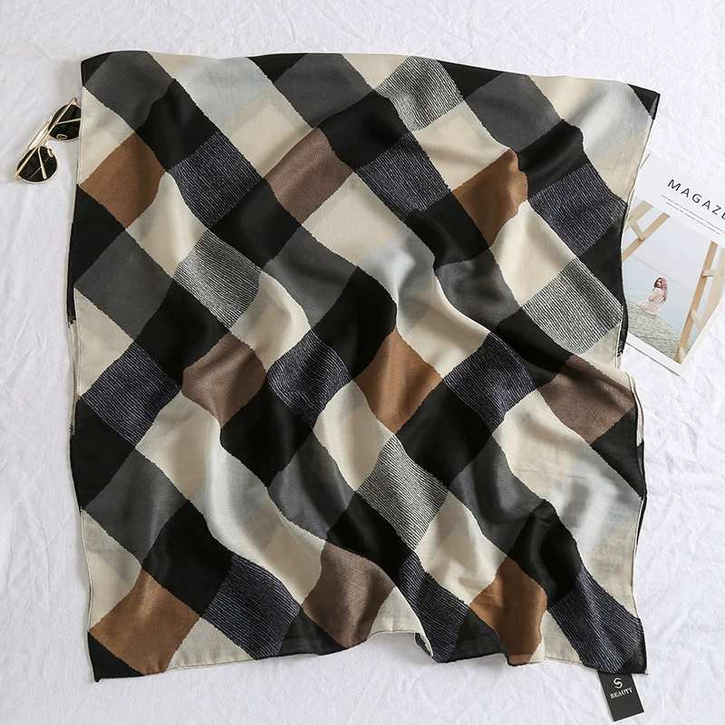 Colorful Checkered Summer Beach Scarf Wrap view 4