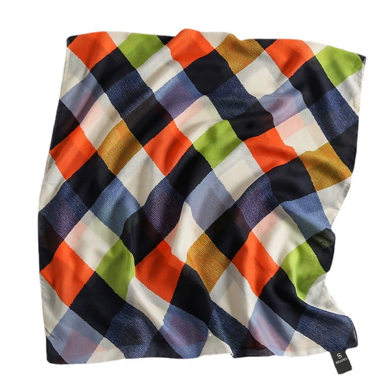Colorful Checkered Summer Beach Scarf Wrap view 5