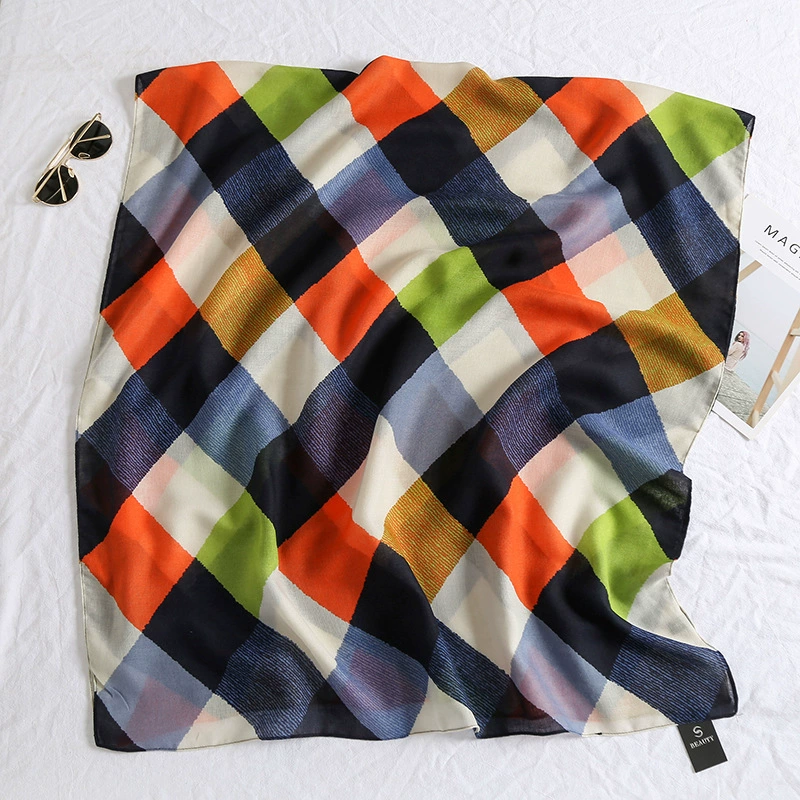 Colorful Checkered Summer Beach Scarf Wrap view 6