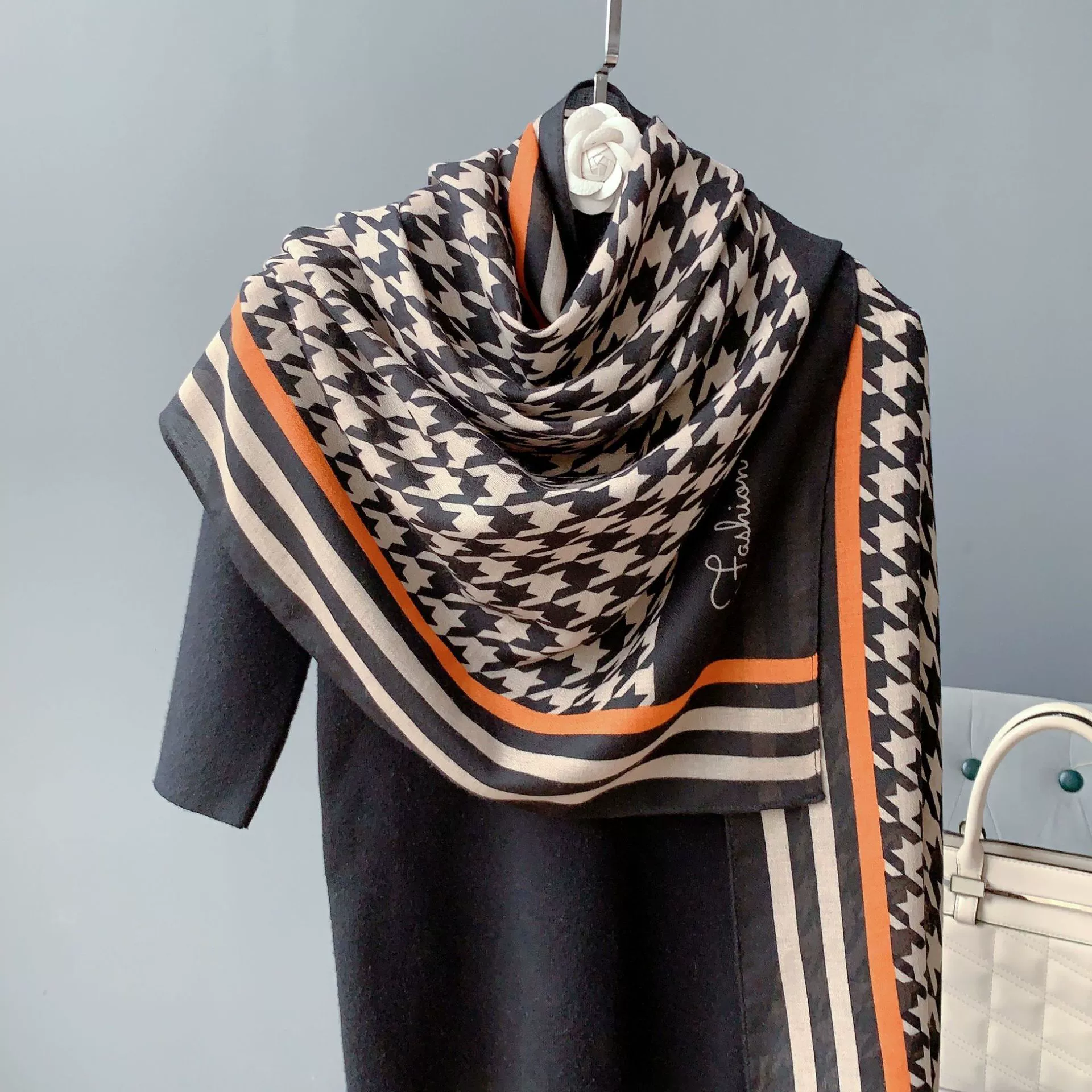Printed Cotton-Linen Scarf Wrap view 4
