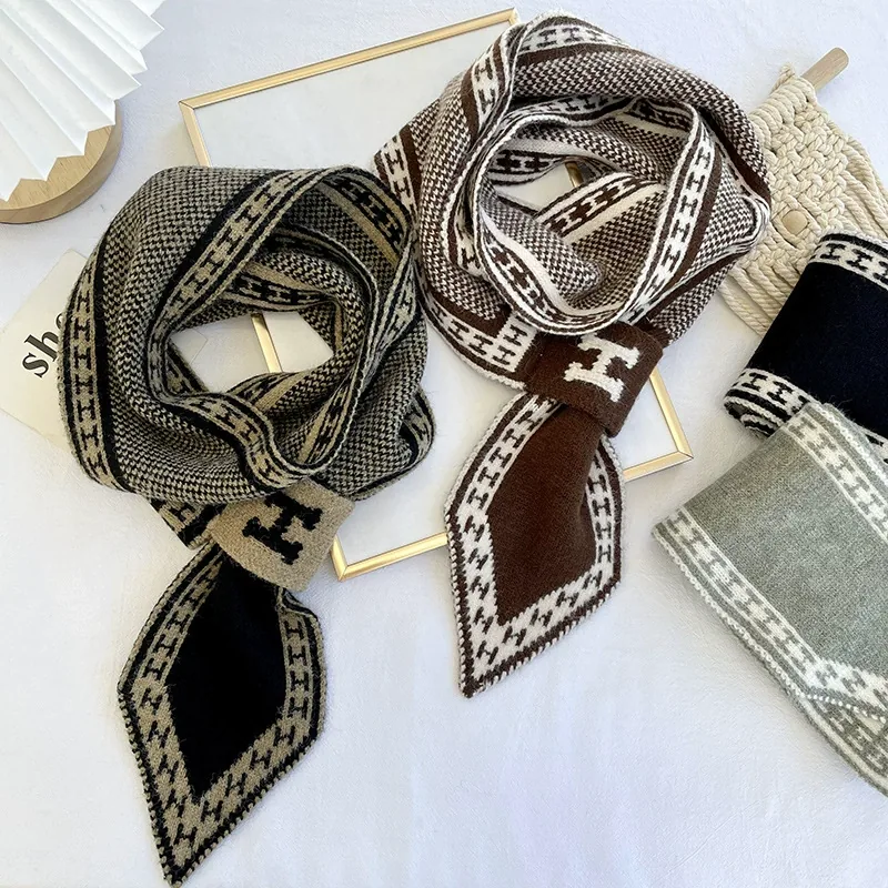 Letter Knitted Scarf