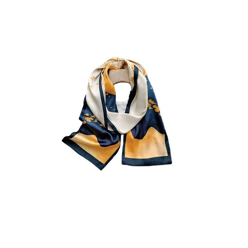 Floral Print Silk-Look Twilly Scarf view 5