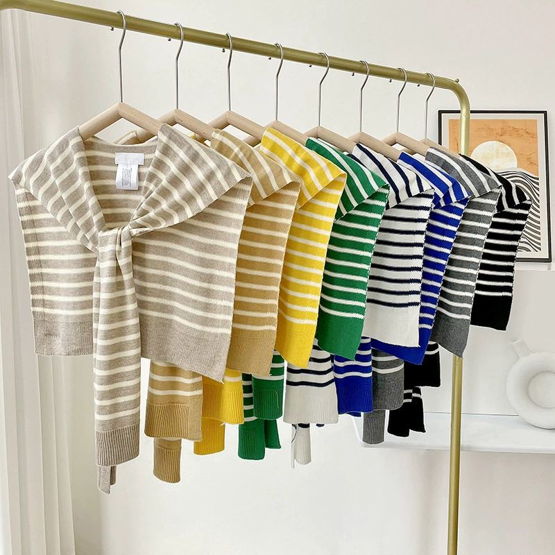 Striped Knitted Capelet