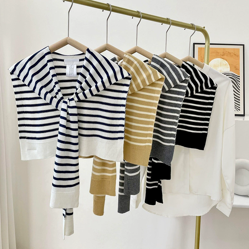 Striped Knitted Capelet view 3