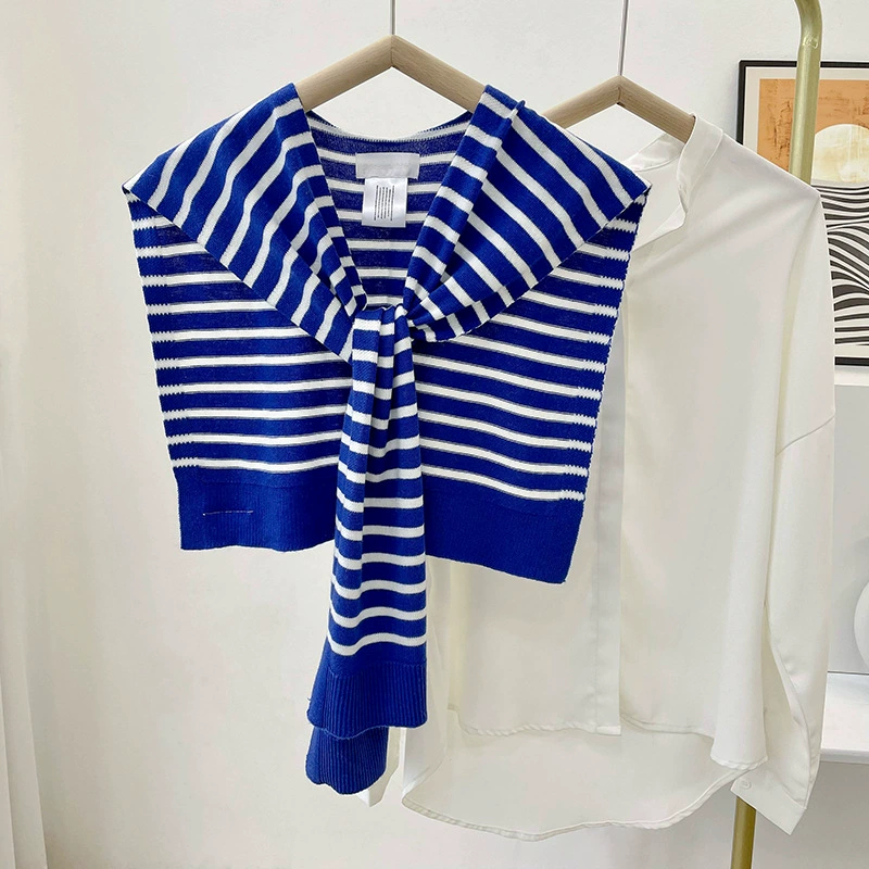 Striped Knitted Capelet view 7