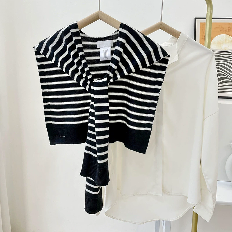 Striped Knitted Capelet view 8