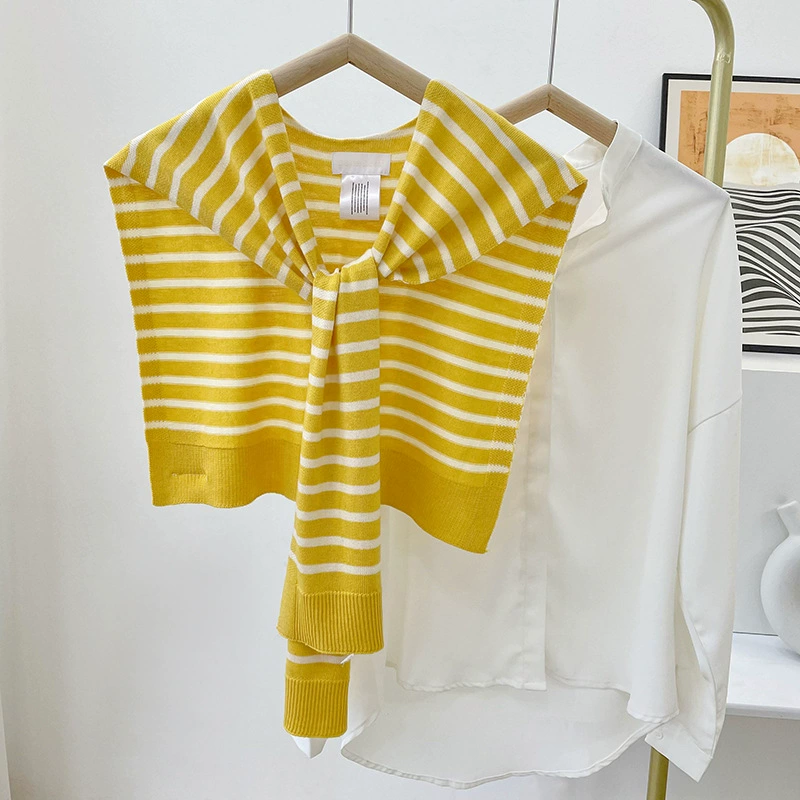 Striped Knitted Capelet view 9