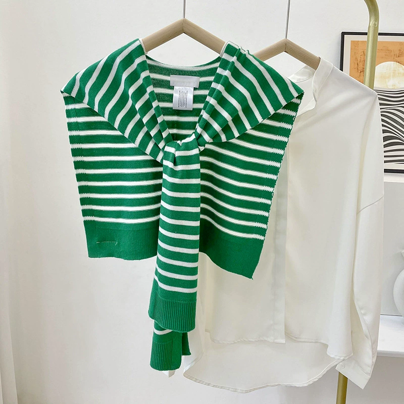 Striped Knitted Capelet view 10