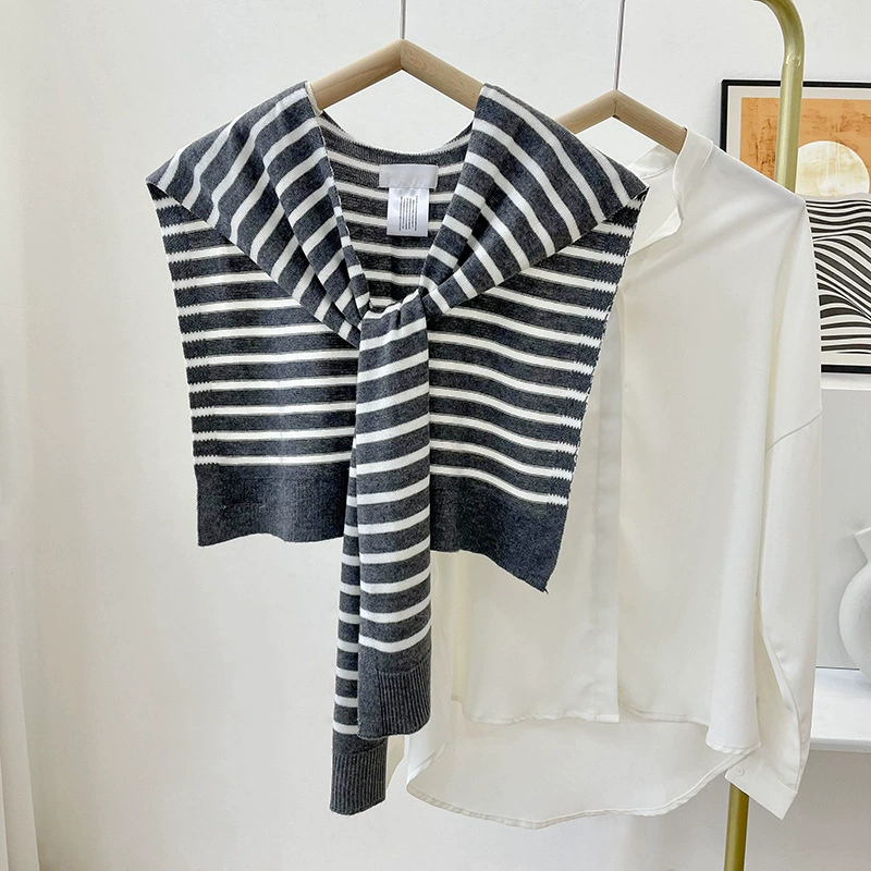 Striped Knitted Capelet view 11