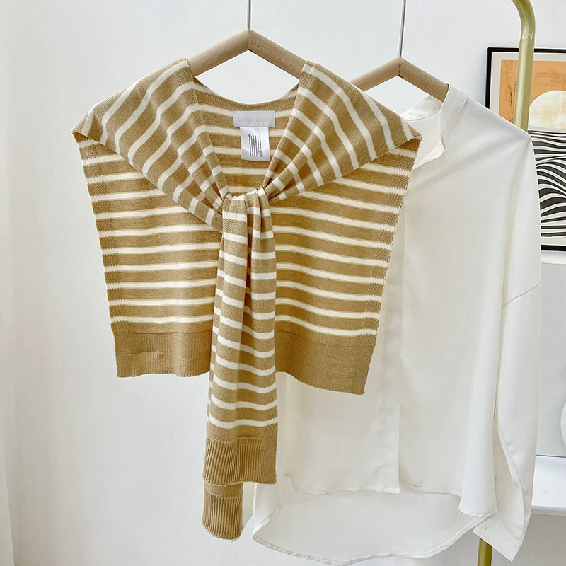 Striped Knitted Capelet view 12