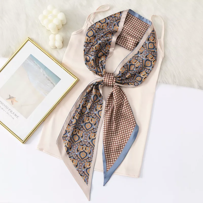 Paisley Print Silk-Look Long Scarf