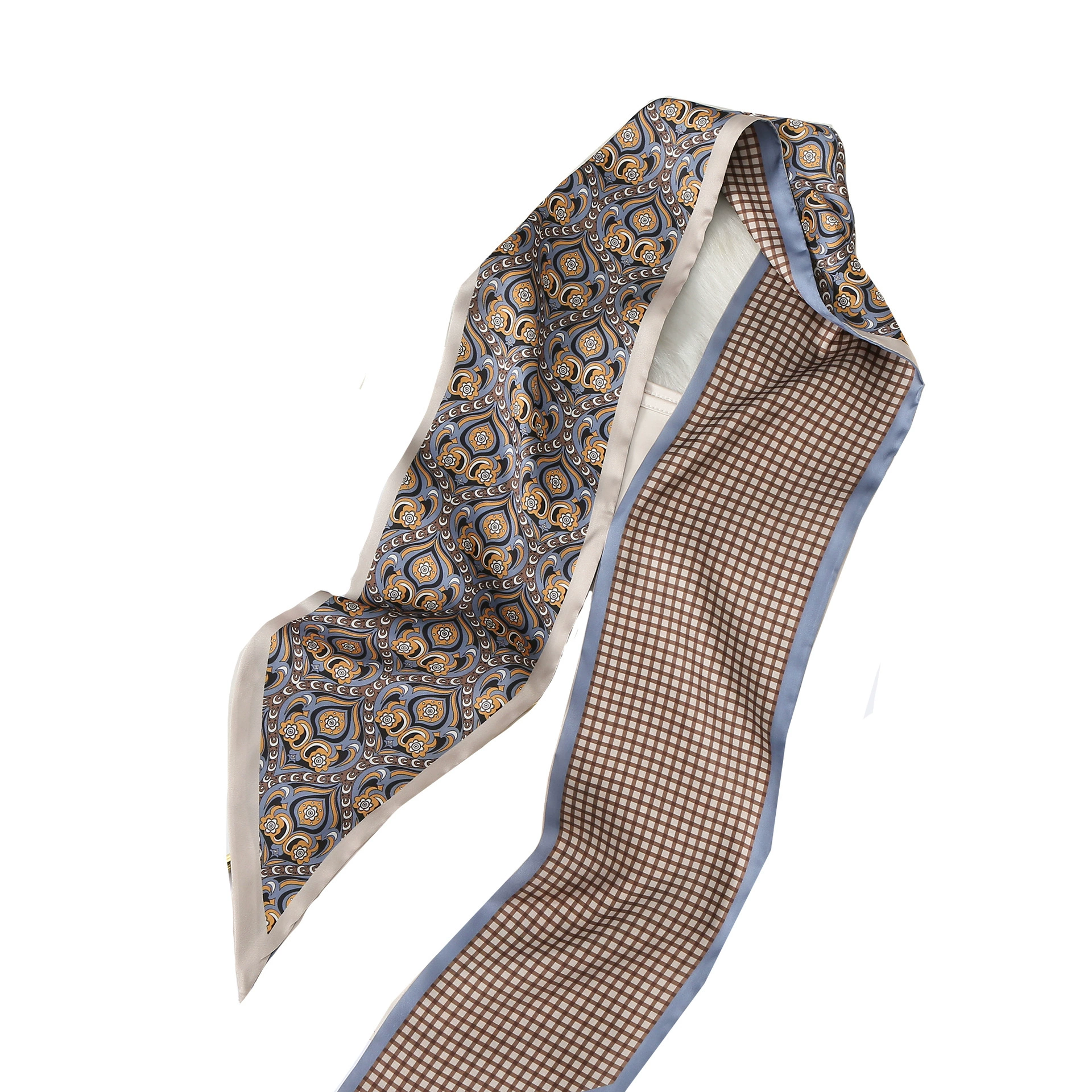 Paisley Print Silk-Look Long Scarf view 5