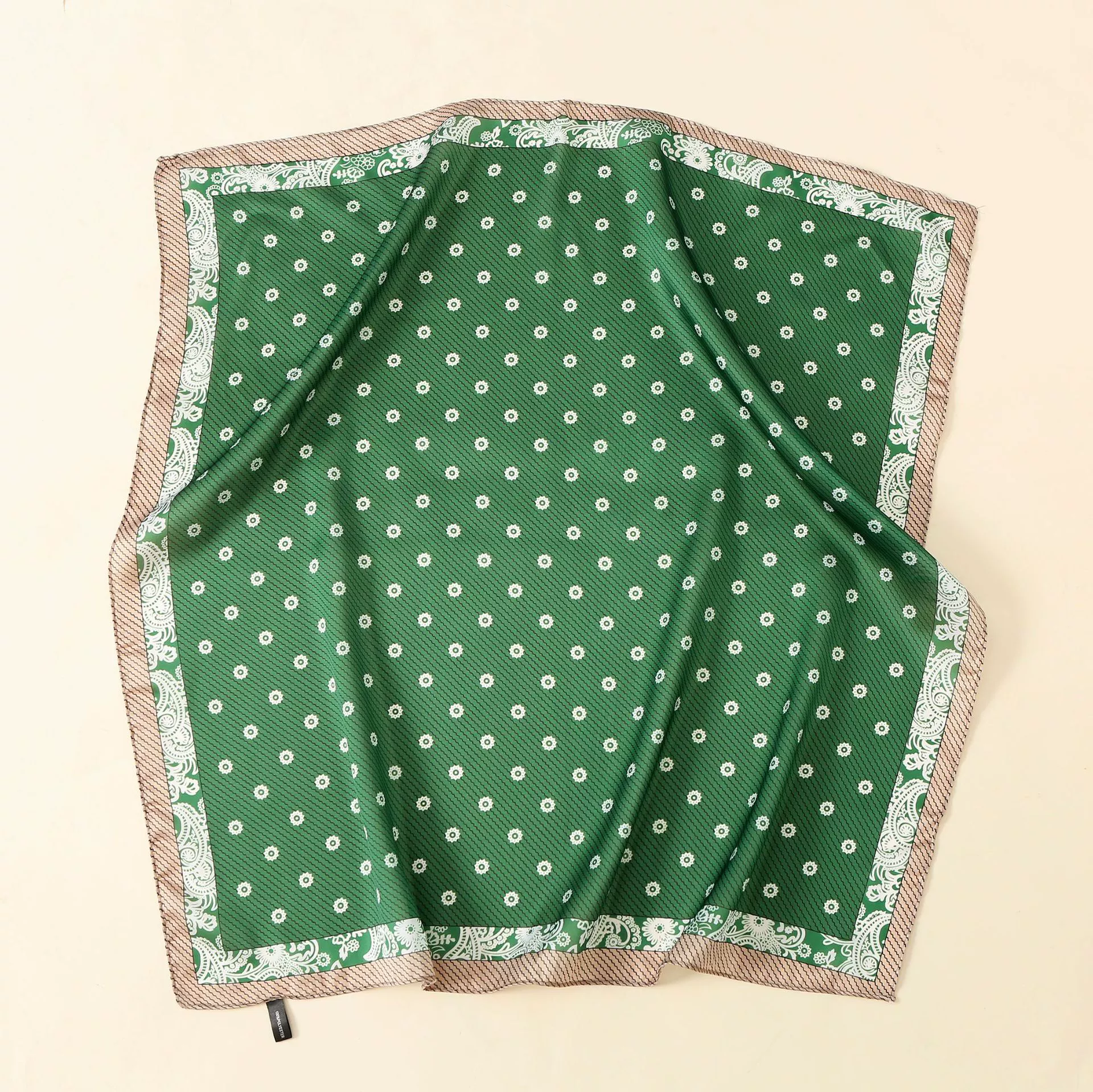 Daisy Print Satin Square Scarf view 3
