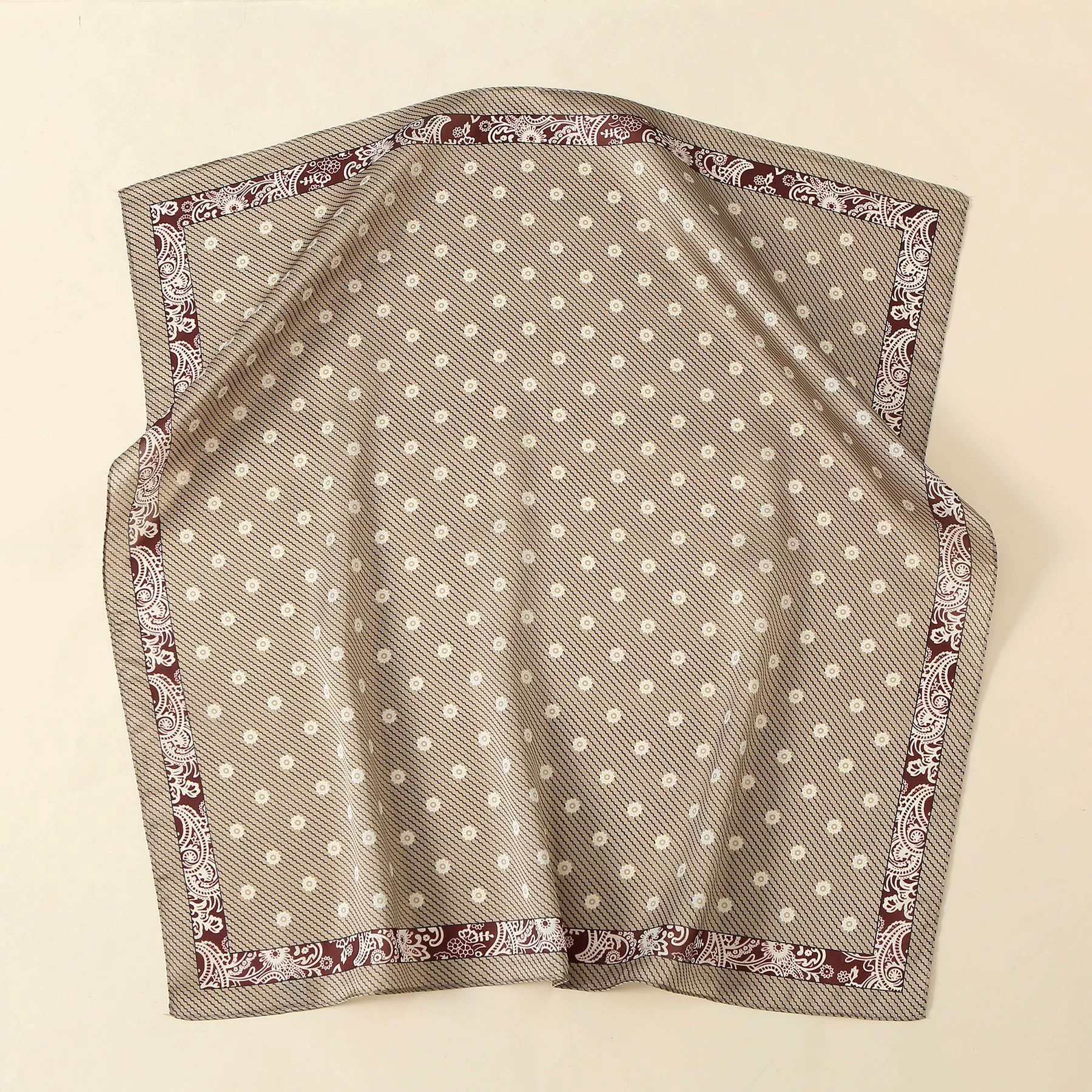 Daisy Print Satin Square Scarf view 4