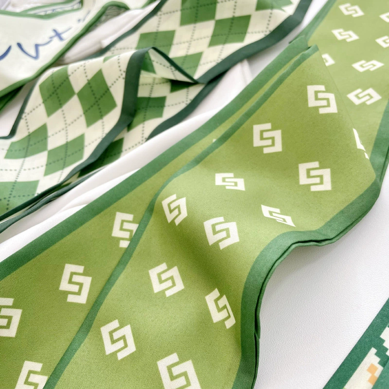 Green Floral Hair Scarf view 2