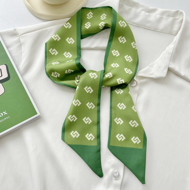 Green Floral Hair Scarf view 3
