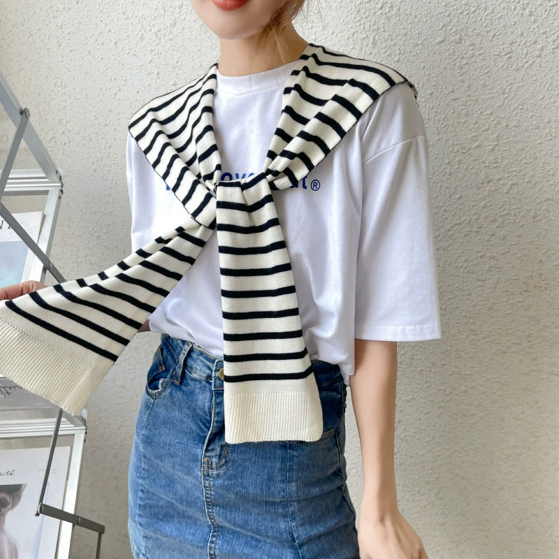 Striped Knitted Capelet
