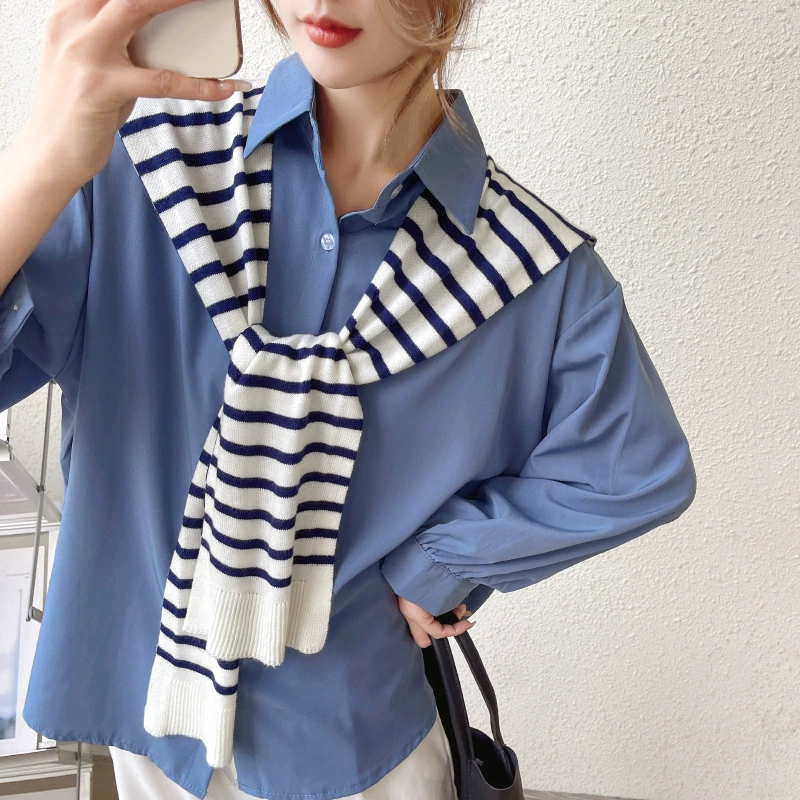 Striped Knitted Capelet view 6