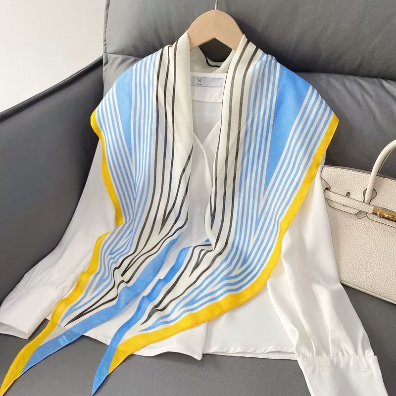 Striped Print Twilly Scarf