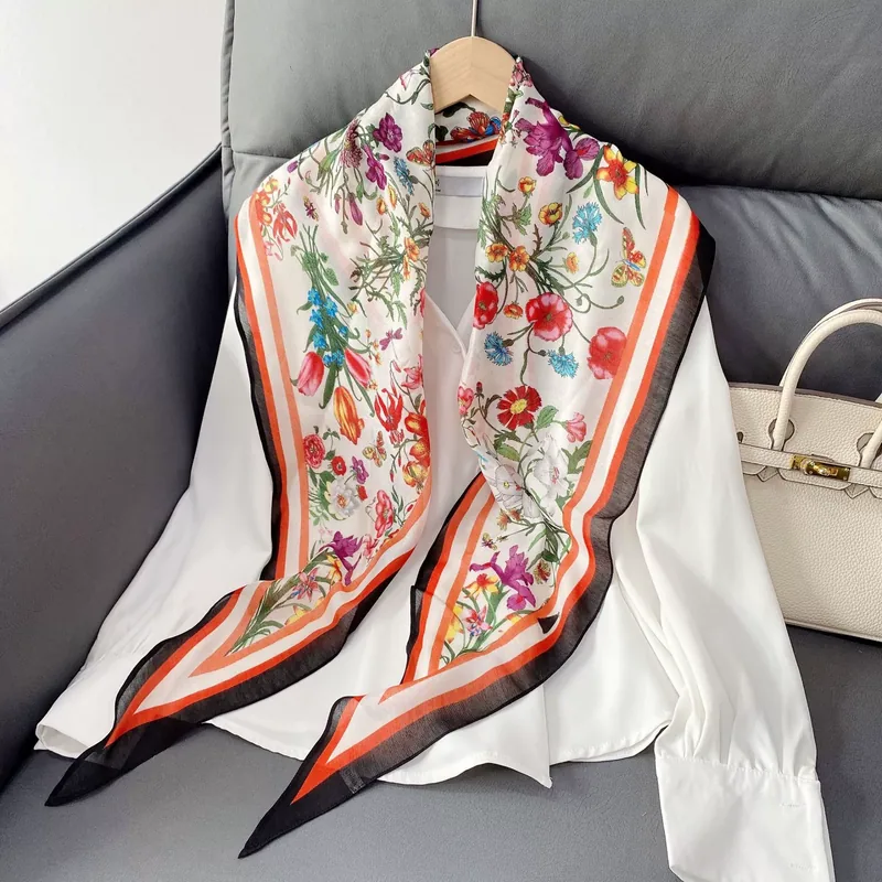 Floral Print Long Twilly Scarf