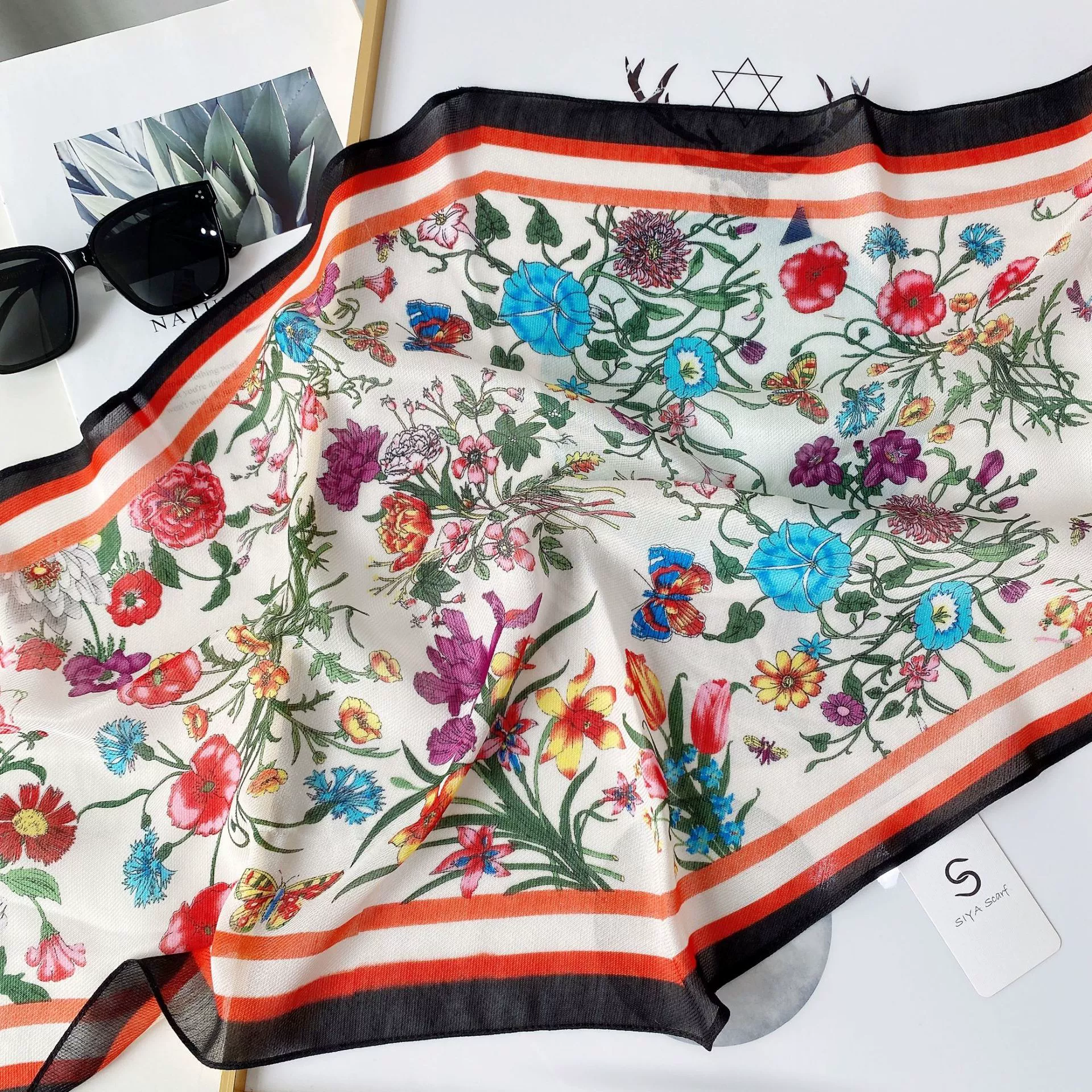 Floral Print Long Twilly Scarf view 2