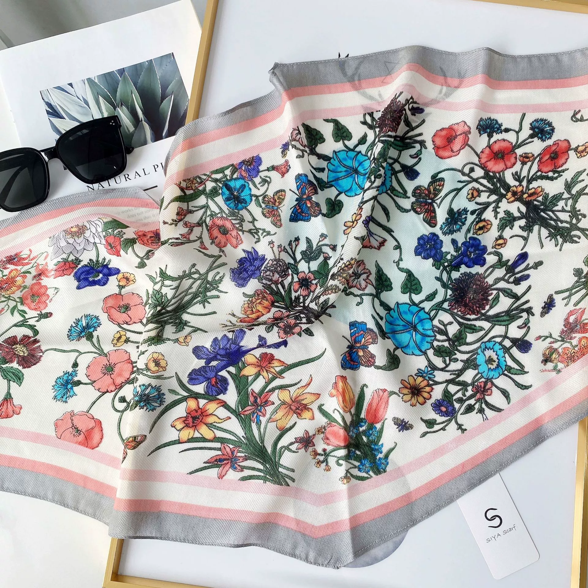 Floral Print Long Twilly Scarf view 4