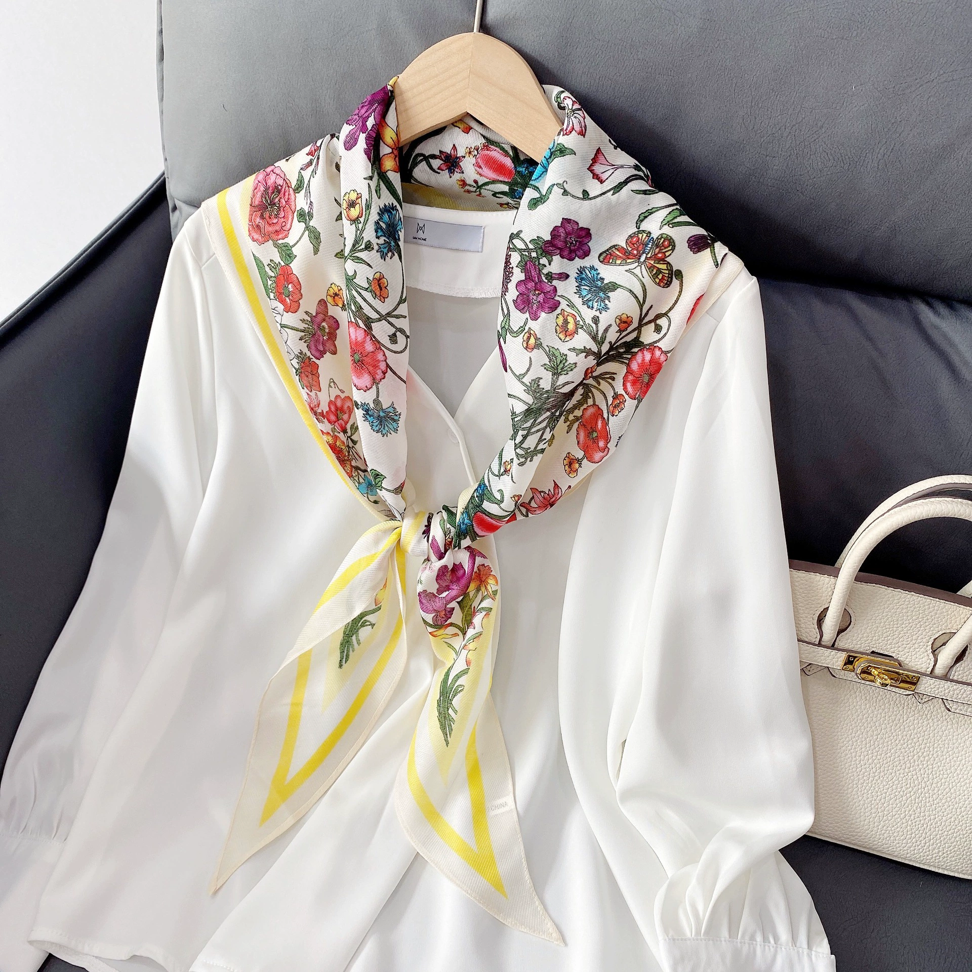Floral Print Long Twilly Scarf view 6