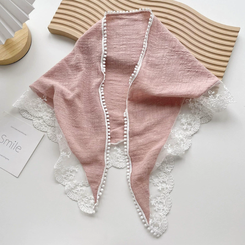 Lace Trim Triangle Scarf view 3