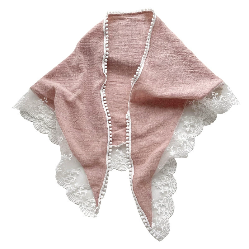 Lace Trim Triangle Scarf view 5