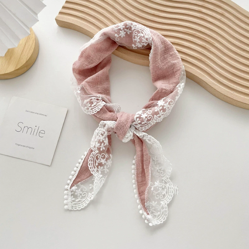 Lace Trim Triangle Scarf view 7