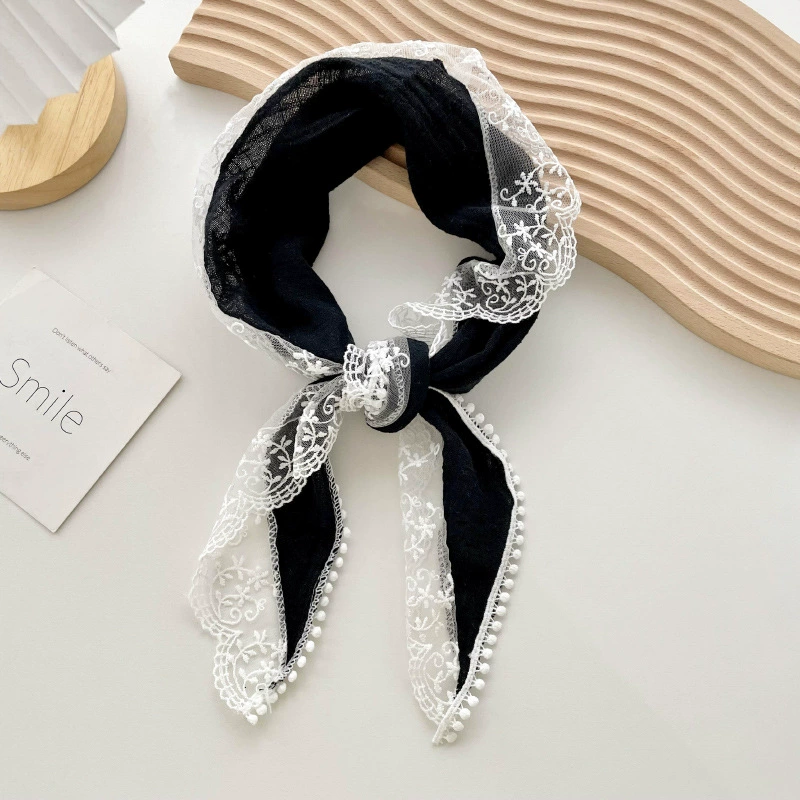 Lace Trim Triangle Scarf view 8