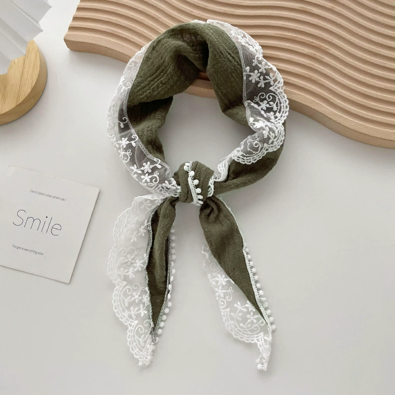 Lace Trim Triangle Scarf view 9