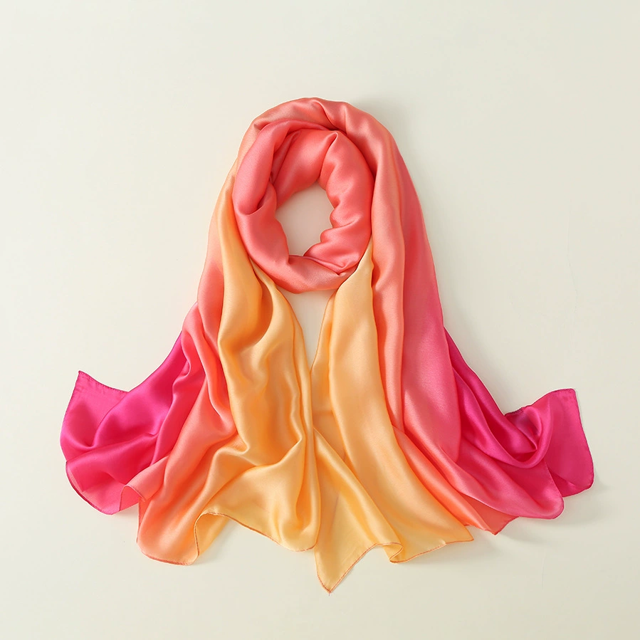 Gradient Silk-Look Long Scarf view 3