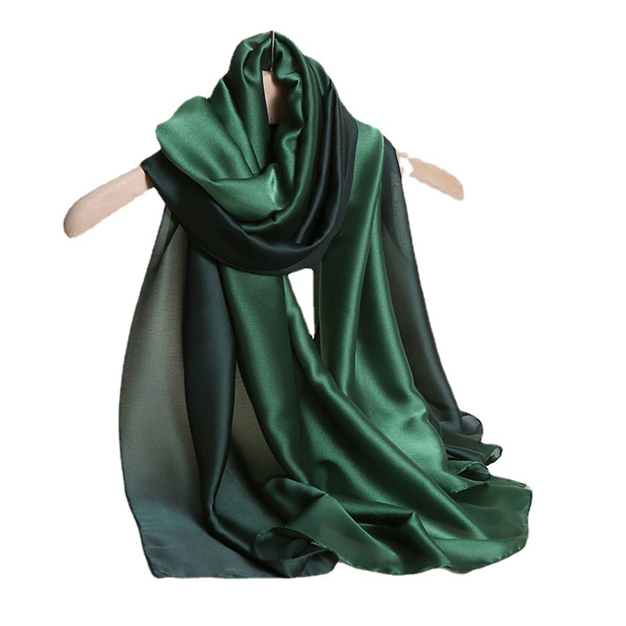 Gradient Silk-Look Long Scarf view 5