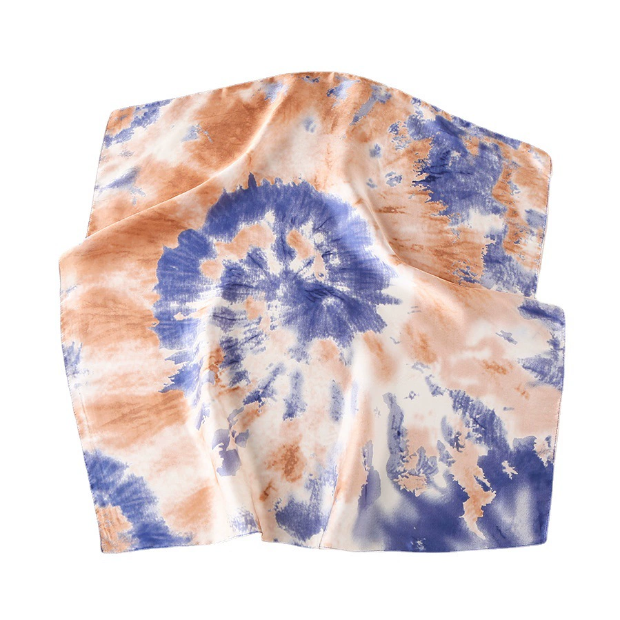 Tie-Dye Print Silk-Look Scarf view 5