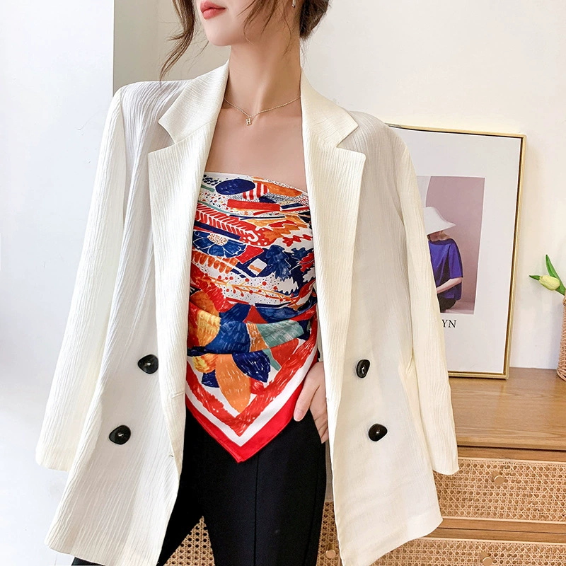Floral Print Silk-Look Square Scarf view 2