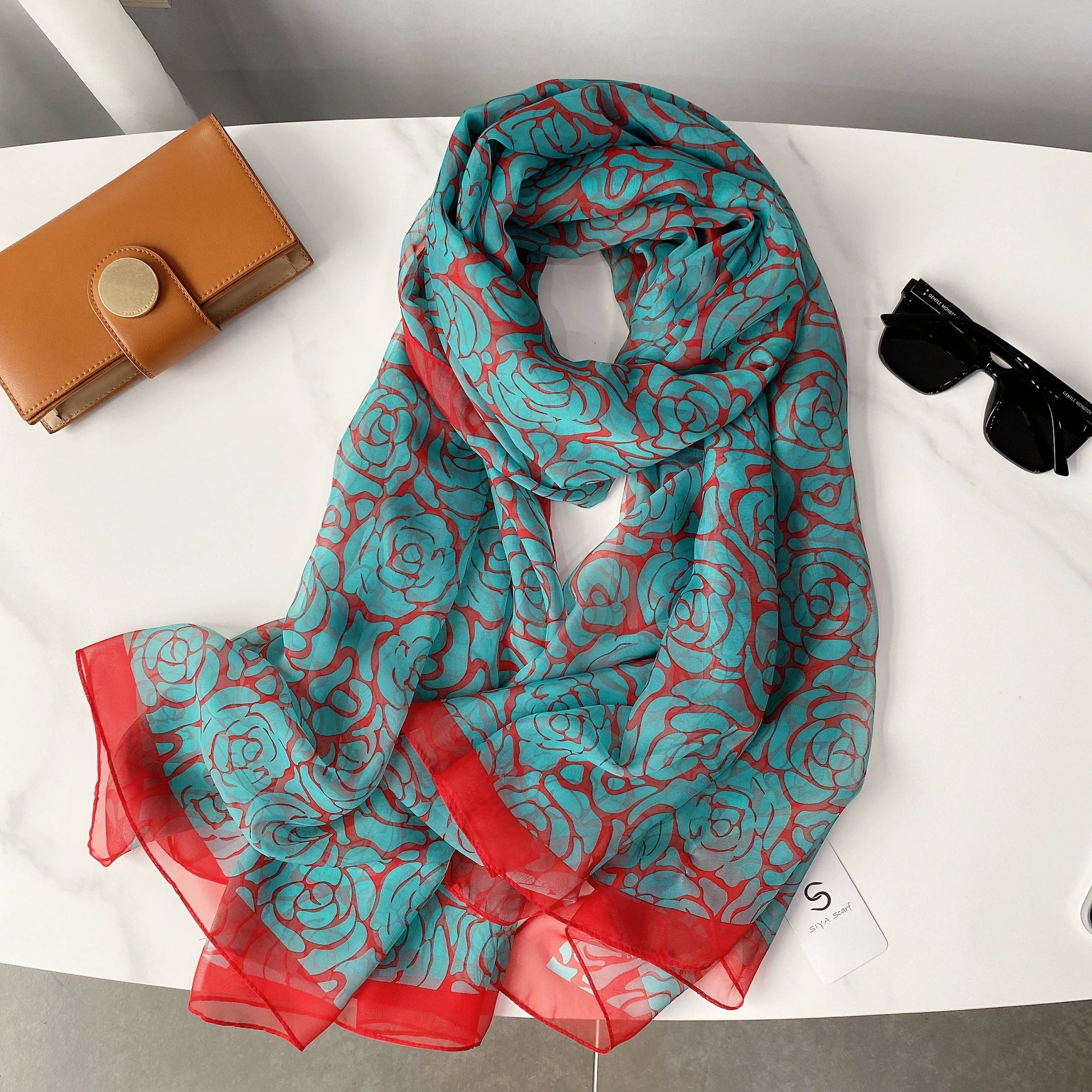 Camellia Print Sheer Scarf view 2