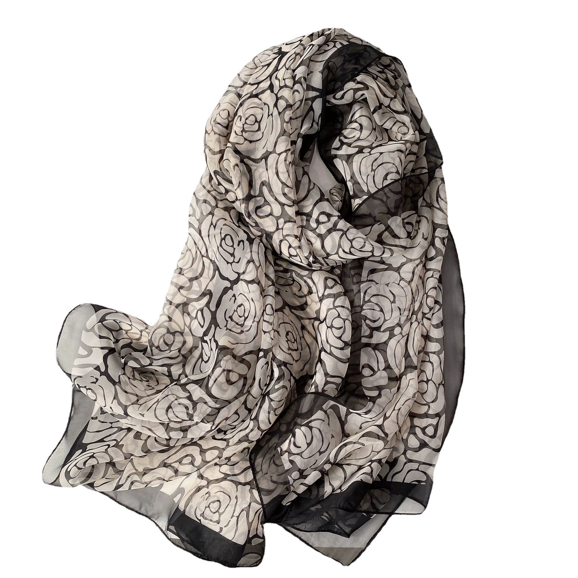 Camellia Print Sheer Scarf view 5