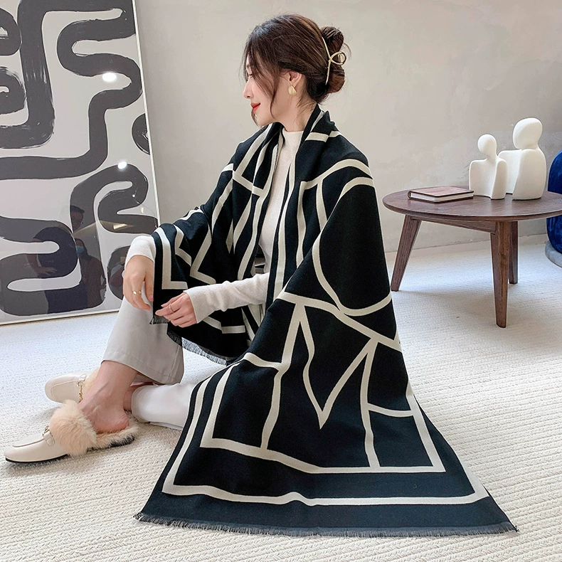 Geometric Fringe Scarf view 6