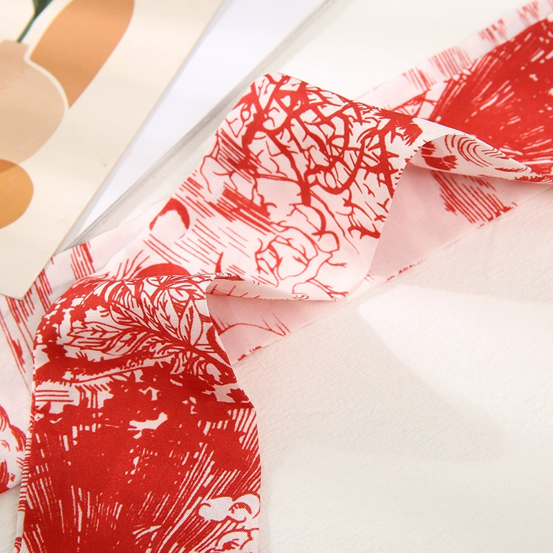 Printed Satin Twilly Scarf with Alphabet Pattern view 5