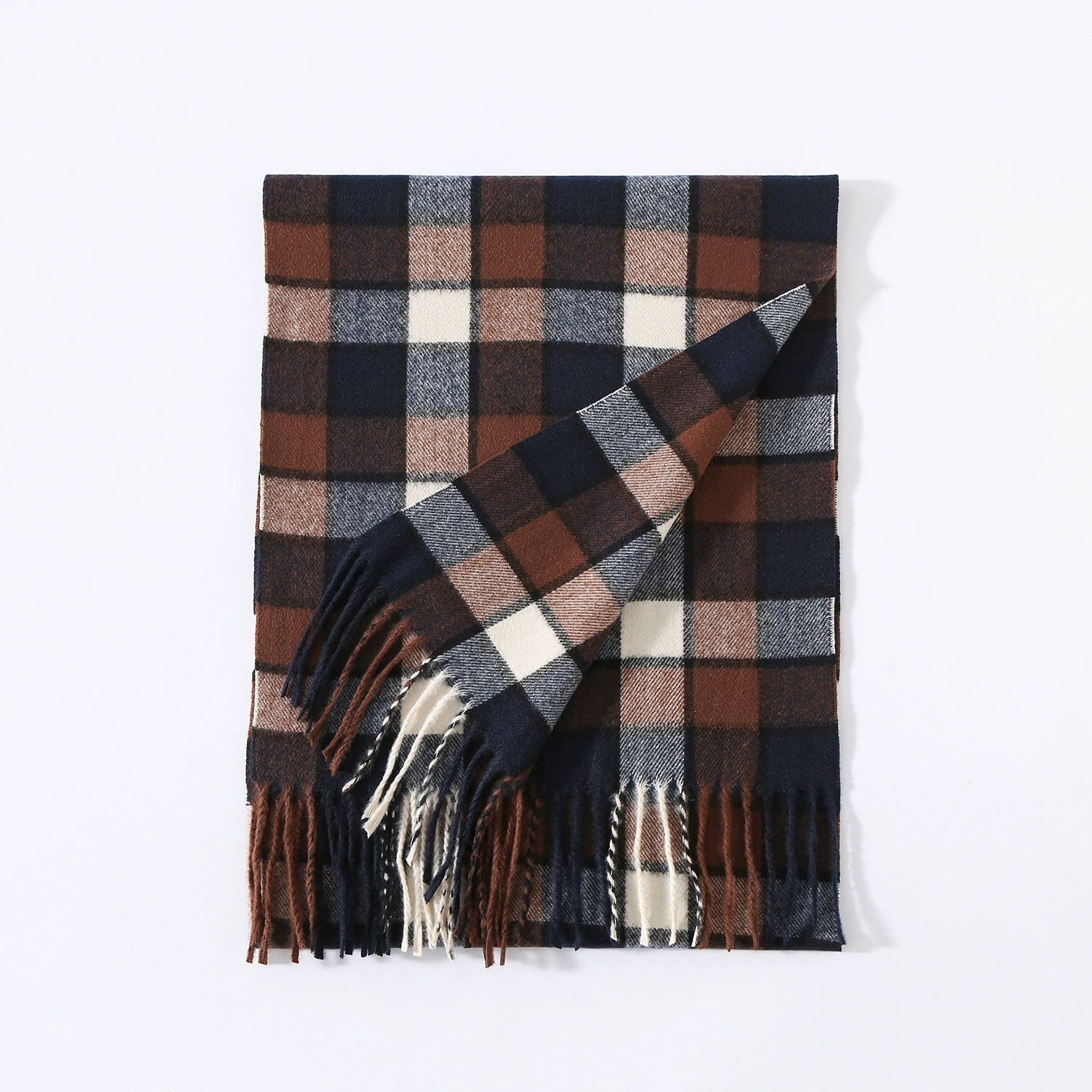 Plaid Print Fringed Scarf view 4