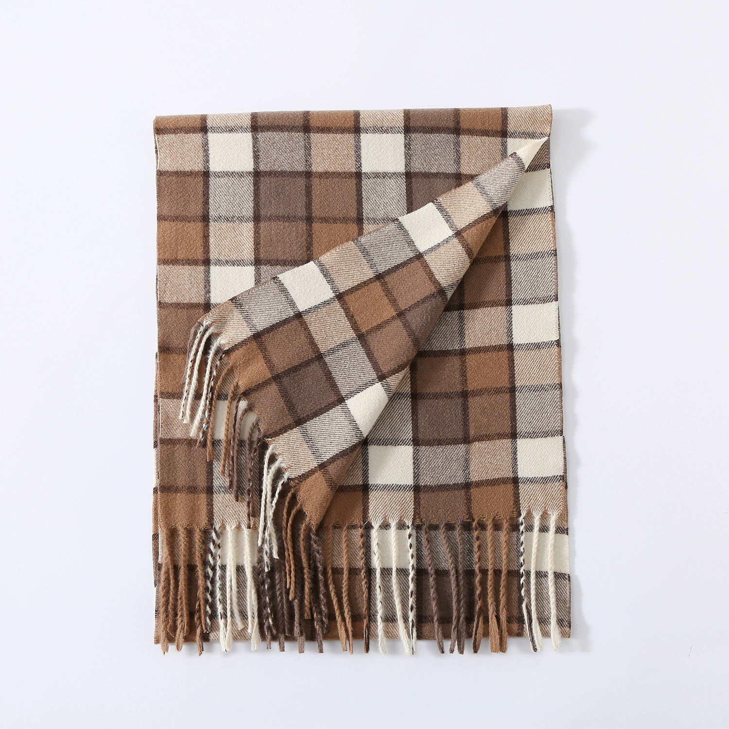 Plaid Print Fringed Scarf view 5